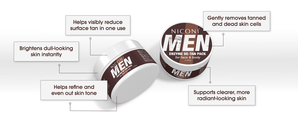 Niconi Men Enzyme De-Tan Pack For Face & Body