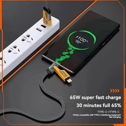4 in 1 USB-C Charging Cable 1m Type-C Connector Nylon Braided PD 65W 27W Fast Charging