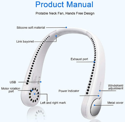 Portable Neck Fan Electric Wireless Fan
