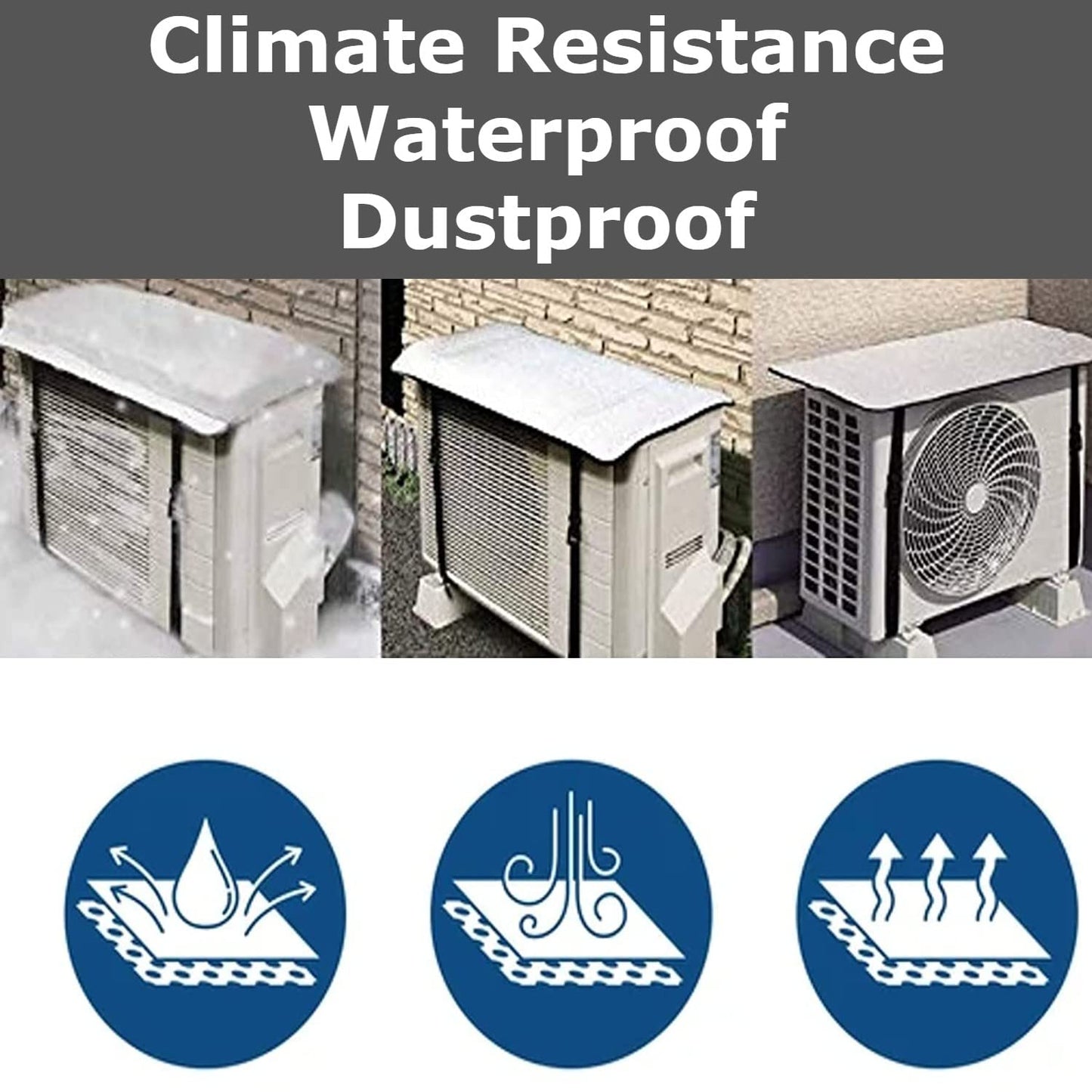 AC Outdoor Unit Protector Aluminium Cover With Straps