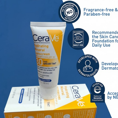 Hydrating Mineral Sunscreen SPF 30 Face Sheer Tint, Shade: Medium