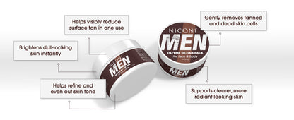 Niconi Men Enzyme De-Tan Pack For Face & Body